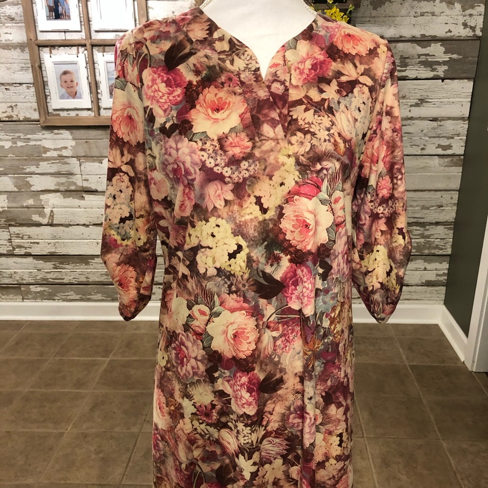 Freeway Suede Feel Floral Tunic